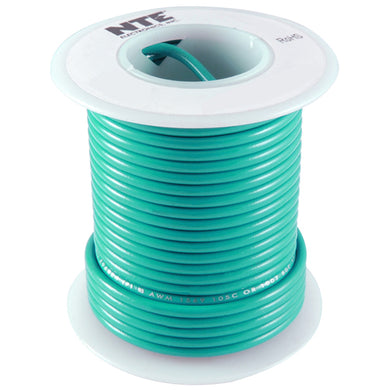 100’ Hook-Up Wire, 14 Awg, Stranded, Green, WH614-05-100