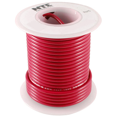 25’ Hook-Up Wire, 12 Awg, Stranded, Red, WH612-02-25