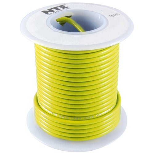 100’ Hook-Up Wire 24 Awg, Stranded,  Yellow, WH24-04-100