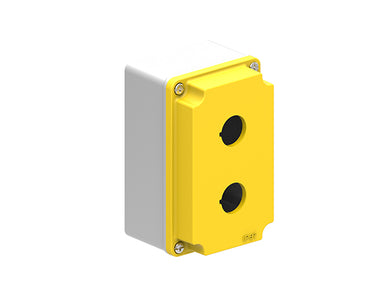 METAL CONTROL STATION BOX 2 HOLE Yellow, LPZM2A5