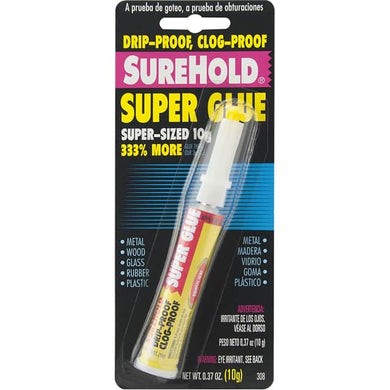 Super Glue, Drip−Proof, Clog−Proof 10 gram tube, 78-SH-308