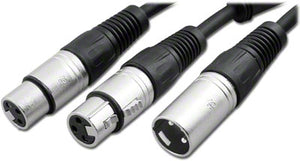 MMA-X3MF2-8-P - XLR 3 pin male to two XLR 3 pin female, Y cable 8 inch