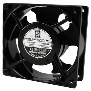 120mm x 38mm AC Fan 230VAC,  110CFM, OA109AP-22-1TB