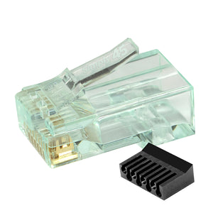 Standard Cat6/6a UTP RJ45 Modular Plugs with BarS45™, Green Tint - 100pcs/Jar