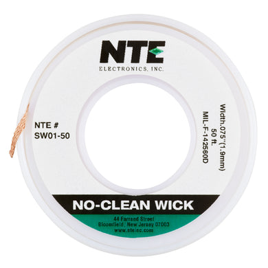 SOLDER WICK NO CLEAN #3 GREEN 50FT .075 INCH WIDTH, SW01-50