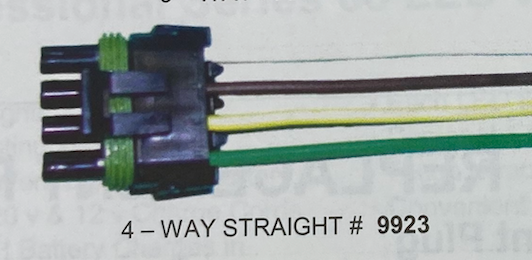 4 pos female Weather-Pak connector -10” 16 Awg - 9923P