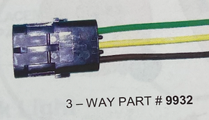 3 pos male Weather-Pak connector -10” 16 Awg - 9932P