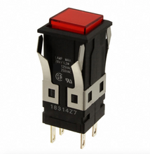 Load image into Gallery viewer, A3SA-750  40MM  Pushbutton Switch (Square), Momentary, SPDT, Red Lens 28V Lamp
