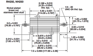 RH-250 - DALE, 1 OHM, 250 WATT Power Resistor  +/- 1%