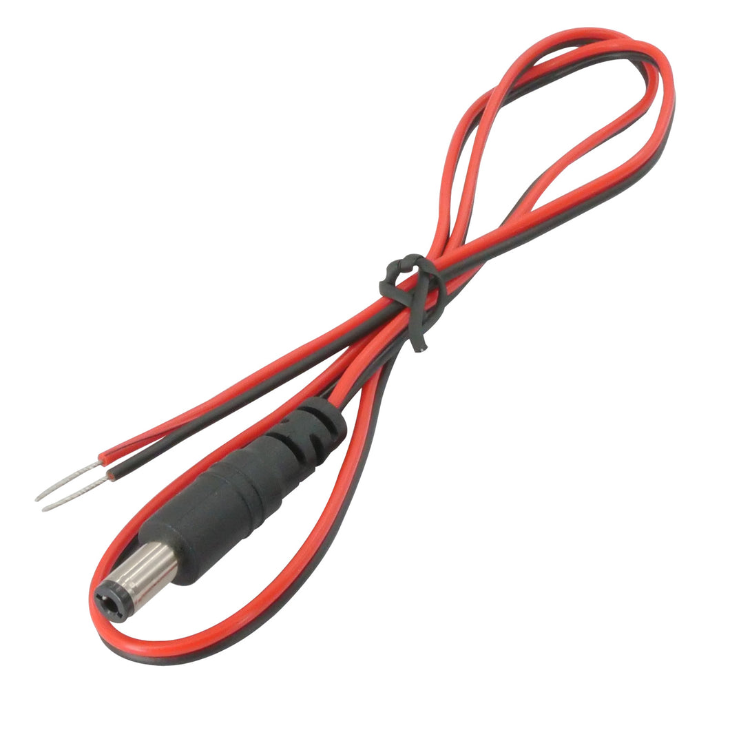 2ft 22AWG Power Male (DC Plug) to Open End Cable, ID 2.1mm OD 5.5mm - VB870-DC-N-24