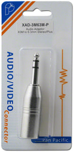 XAD-3M63M-P - XLR 3 pin  male to 1/4 inch stereo male adaptor