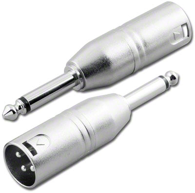 XAD-3M63MTS-P - XLR 3 pin  male to 1/4 inch mono male adaptor