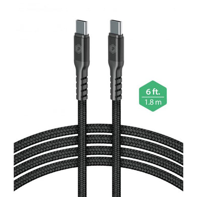 USB-C/USB-C 6FT BRAIDED CABLE, PP-TYPEC-BR-BK