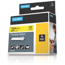 Load image into Gallery viewer, DYMO 3/4 inch Yellow Flex Nylon Label Refill -18491

