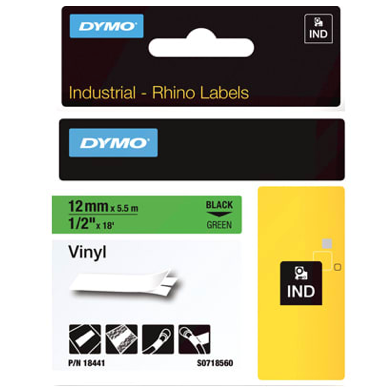 DYMO 1/2 inch Green Vinyl Label Refill -18441