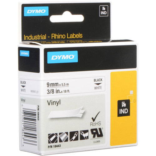 DYMO 3/8 inch white vinyl Label Refill -18443