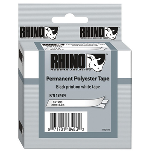 DYMO 3/4 inch White Perm Poly Label Refill -18484